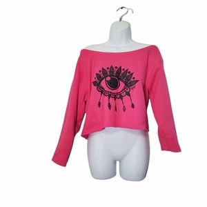Awkward Styles Eye Dreamcatcher Crop Sweatshirt
